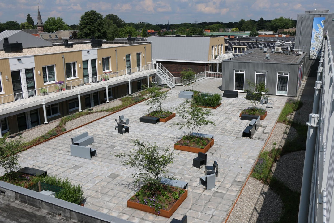 Design daktuin Ede met CO2 neutraal meubilair - GroundLevel straatmeubilair