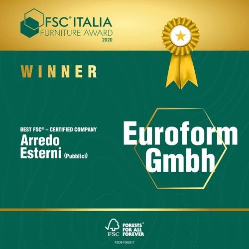 Euroform-W winnaar FSC Italia Furniture Award 2020 en 2022 - GroundLevel straatmeubilair