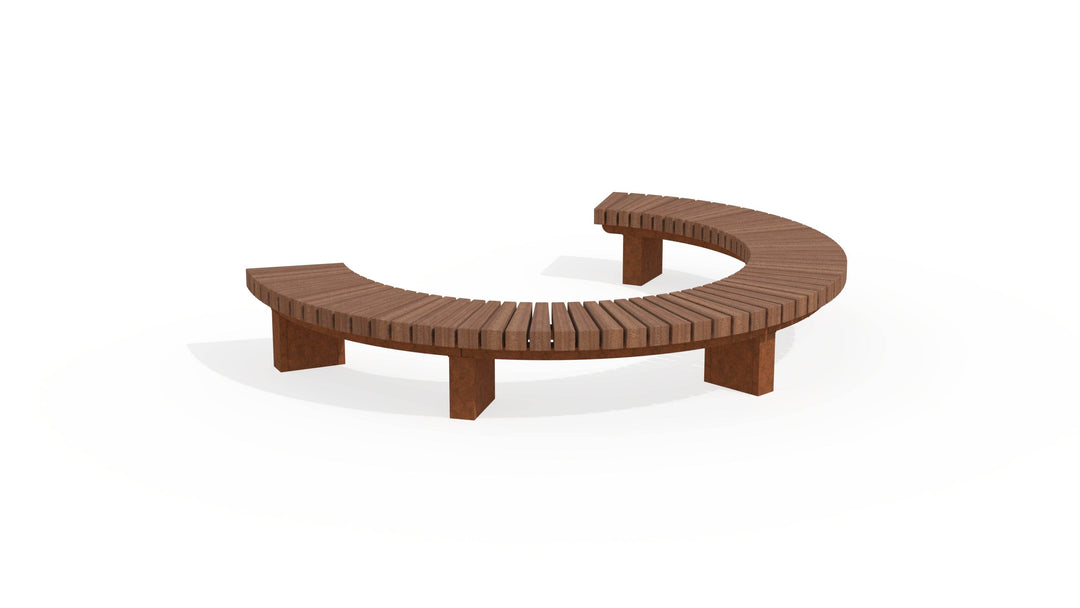 Bank BRUUT (half)rond - GroundLevel straatmeubilair