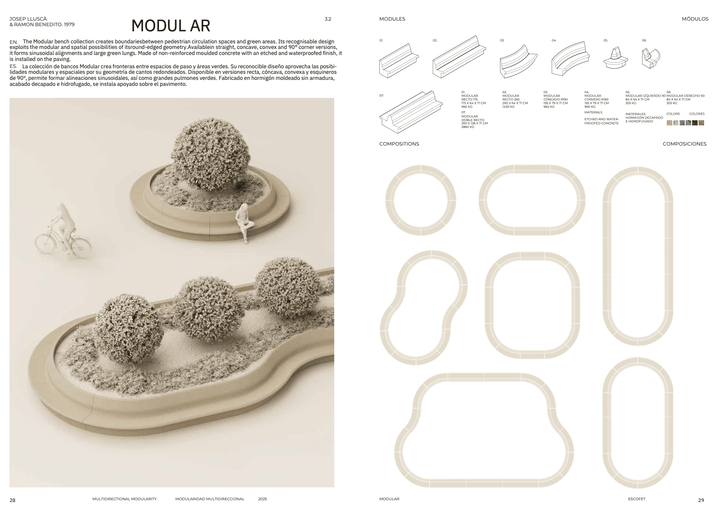 Brochure: Modulars - modulaire collecties van Escofet - GroundLevel straatmeubilair