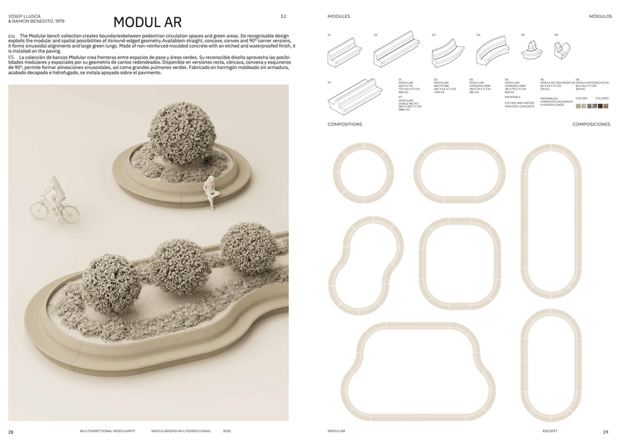 Brochure: Modulars - modulaire collecties van Escofet - GroundLevel straatmeubilair