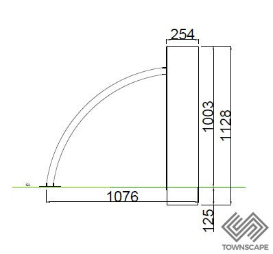 PAS68 CT40 Wessex afzetpaal met fietsrek - Ultra Shallow Mount