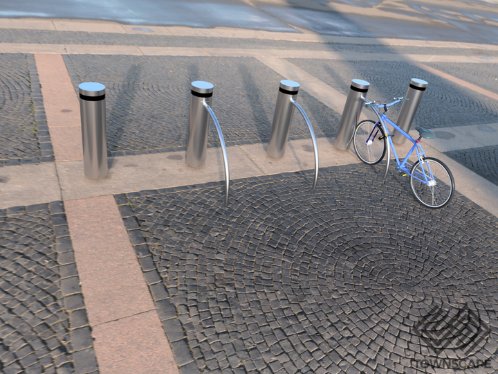 PAS68 CT40 Wessex afzetpaal met fietsrek - Ultra Shallow Mount