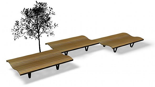 Zitbank LineaOnda - Bank - GroundLevel straatmeubilair - Euroform - W