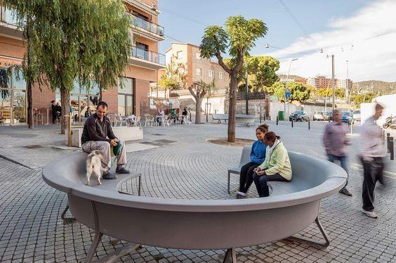 CONCRET - Banken met rugleuning - GroundLevel straatmeubilair - Escofet