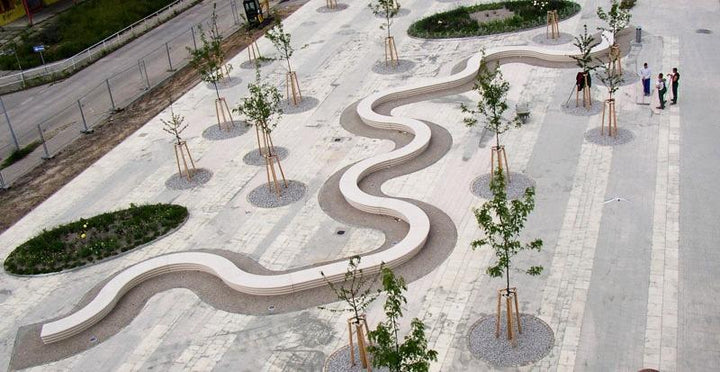 HEBI - Vlakke banken - GroundLevel straatmeubilair - Escofet